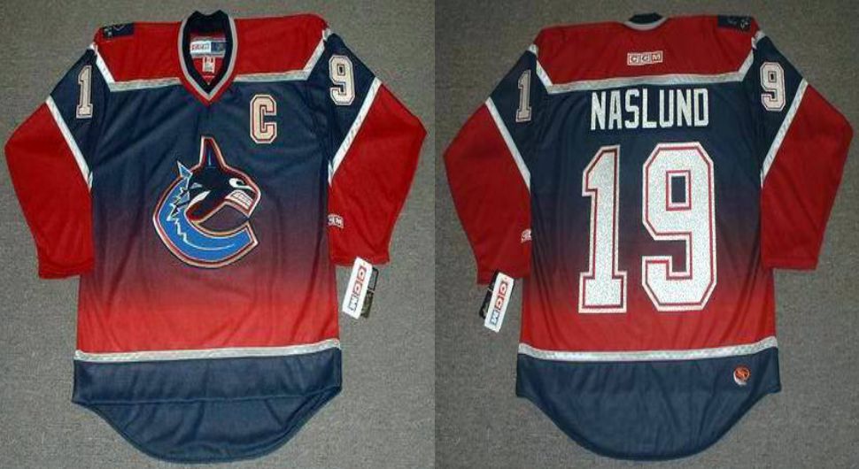 2019 Men Vancouver Canucks #19 Naslund Red CCM NHL jerseys->vancouver canucks->NHL Jersey